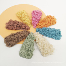 wholesale autumn and winter colorful plush hairpins,fashion lamb wool plush hair clip